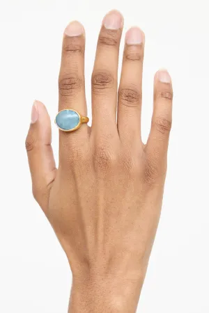 22K Yellow Gold Opal Oval Ring