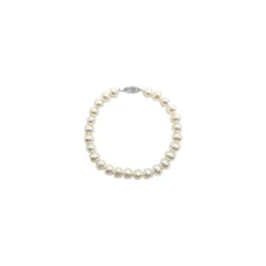 5.0 mm Freshwater Cultured Pearl Bracelet in 14K White Gold
