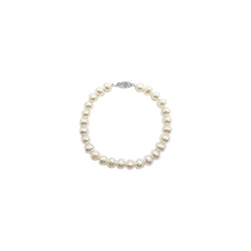 5.0 mm Freshwater Cultured Pearl Bracelet in 14K White Gold