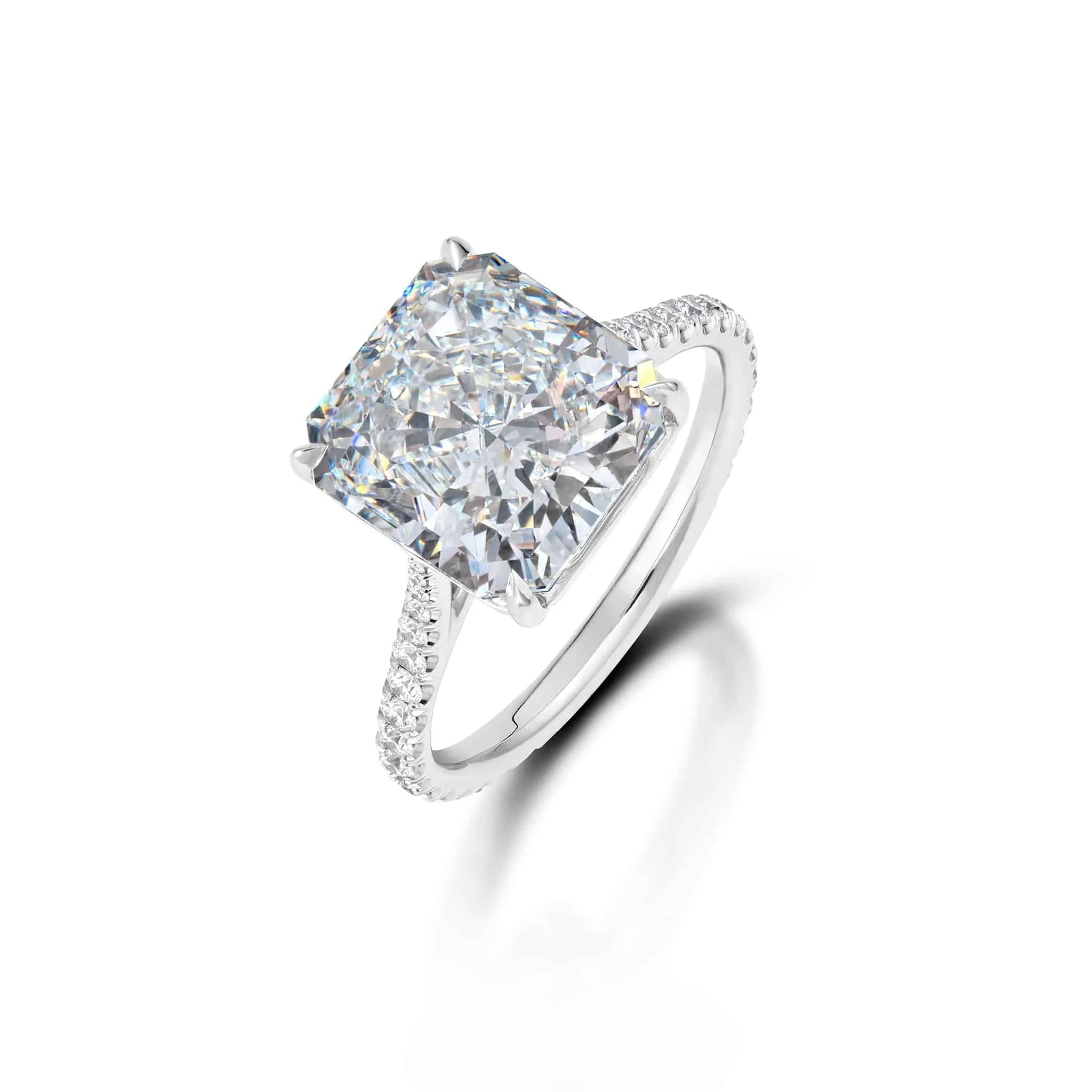 5.09 Carat Radiant Cut Diamond Ring