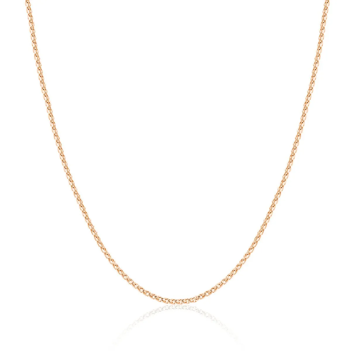 9ct Rose Gold 1.2mm Round Diamond Cut Magic Wheat Link Adjustable Chain