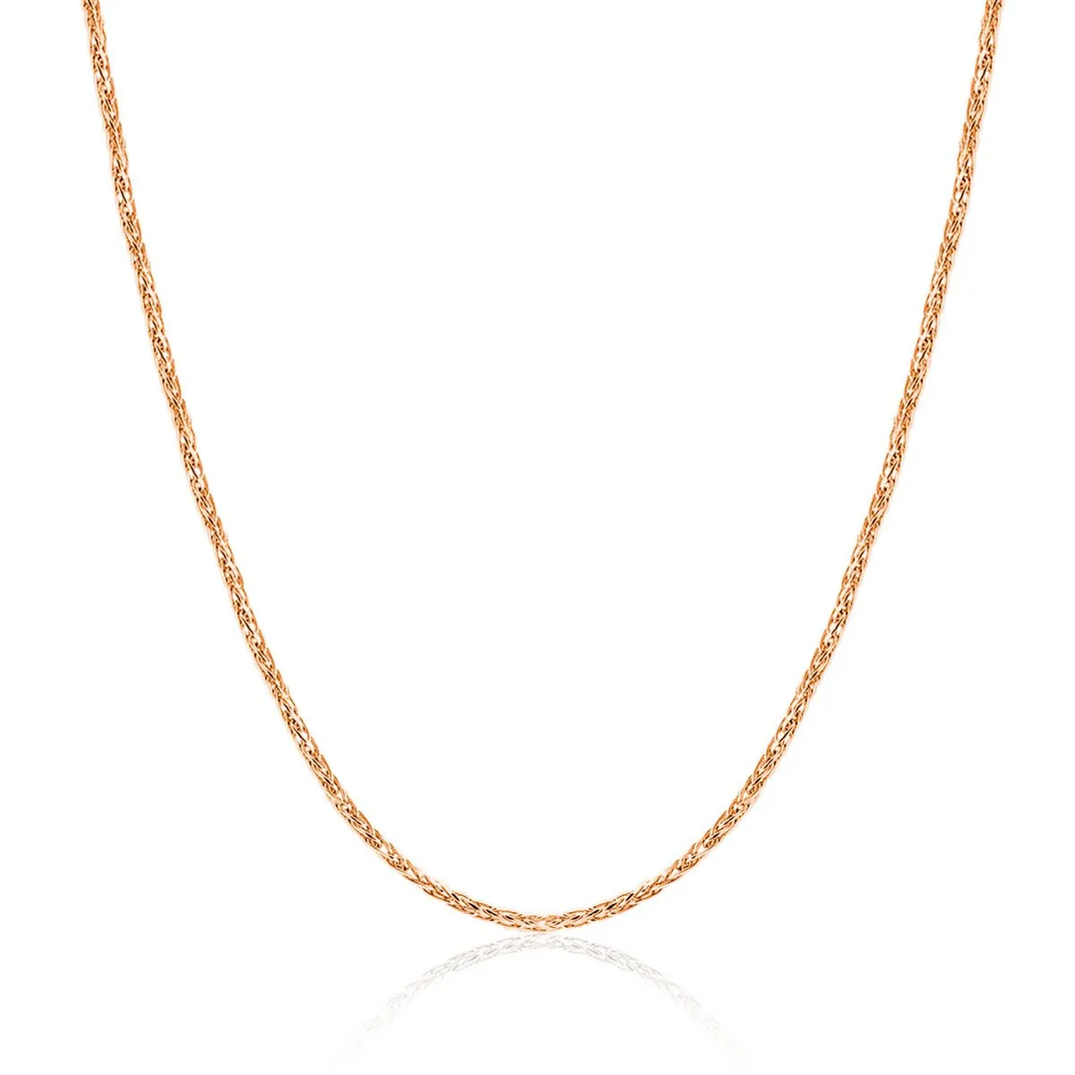 9ct Rose Gold Adjustable Diamond Cut Wheat Chain