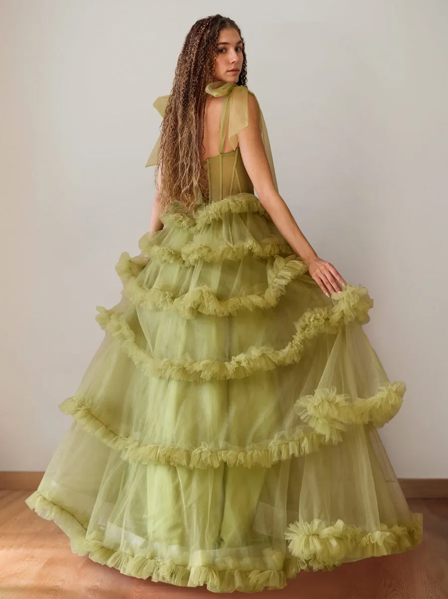 A-Line/Princess Cowl Neck Sleeveless Floor-Length Luxurious Prom Dresses with Crystal & Pleats