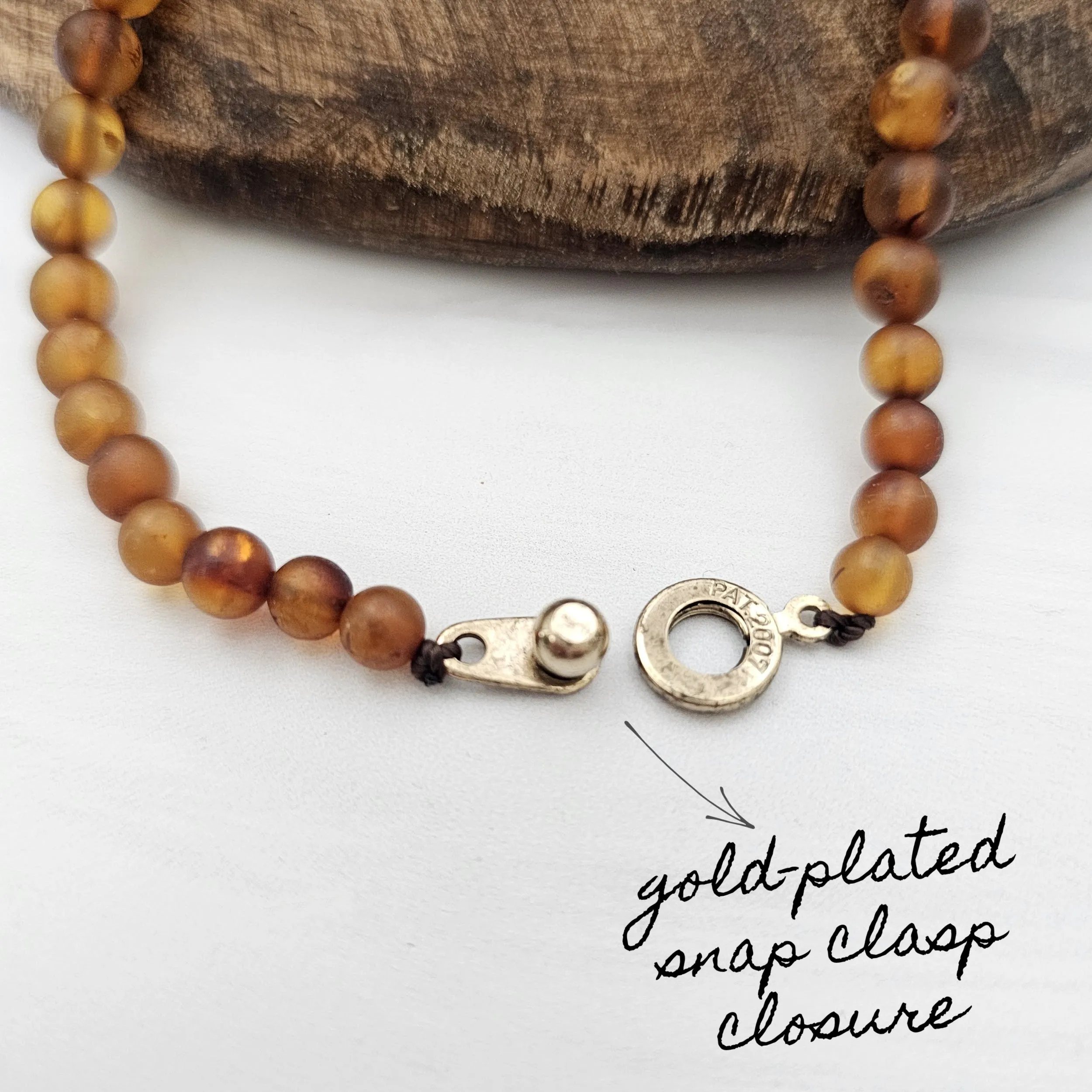 Adults | Aqua Sea Glass   Raw Cognac Amber Necklace