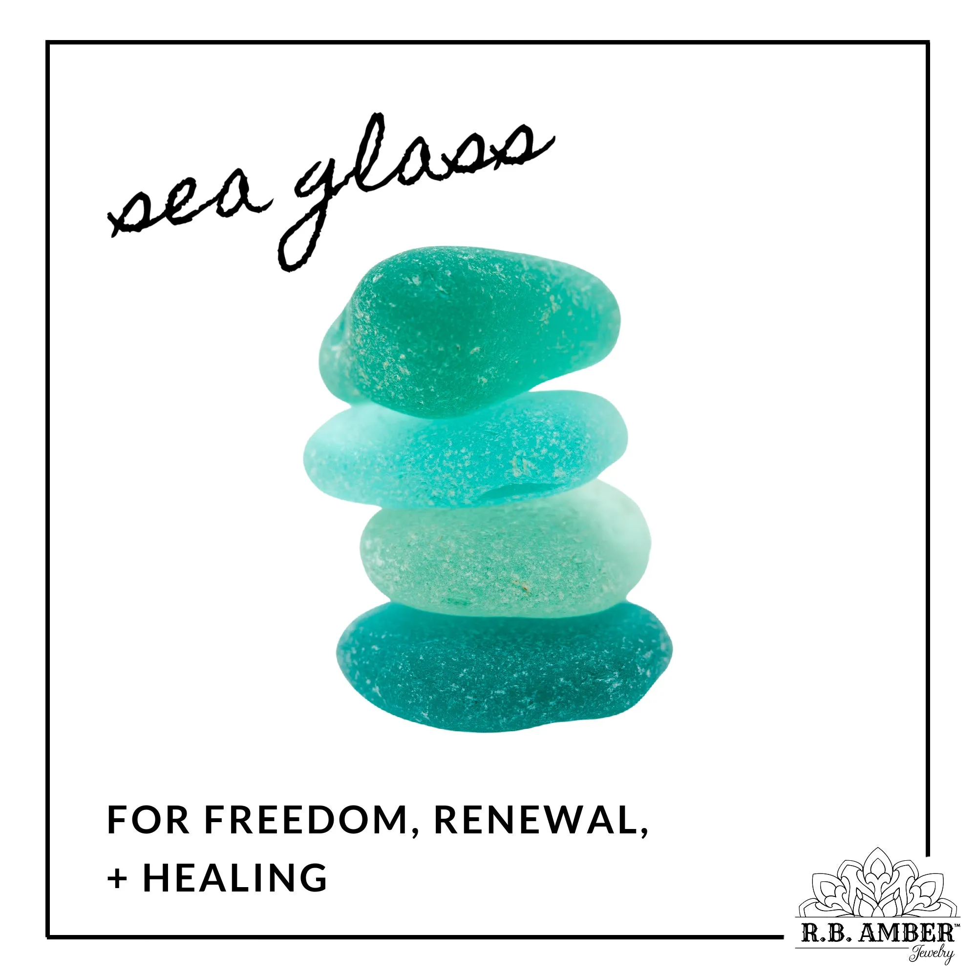 Adults | Aqua Sea Glass   Raw Cognac Aromatherapy Bracelet