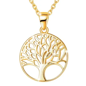 Agvana Tree of Life Necklace Earrings for Women Gold Plated Sterling Silver Family Tree Pendant Anniversary Birthday Jewelry Christmas Gifts for Girls Mom Grandma Wife Daughter Her with Jewelry Box