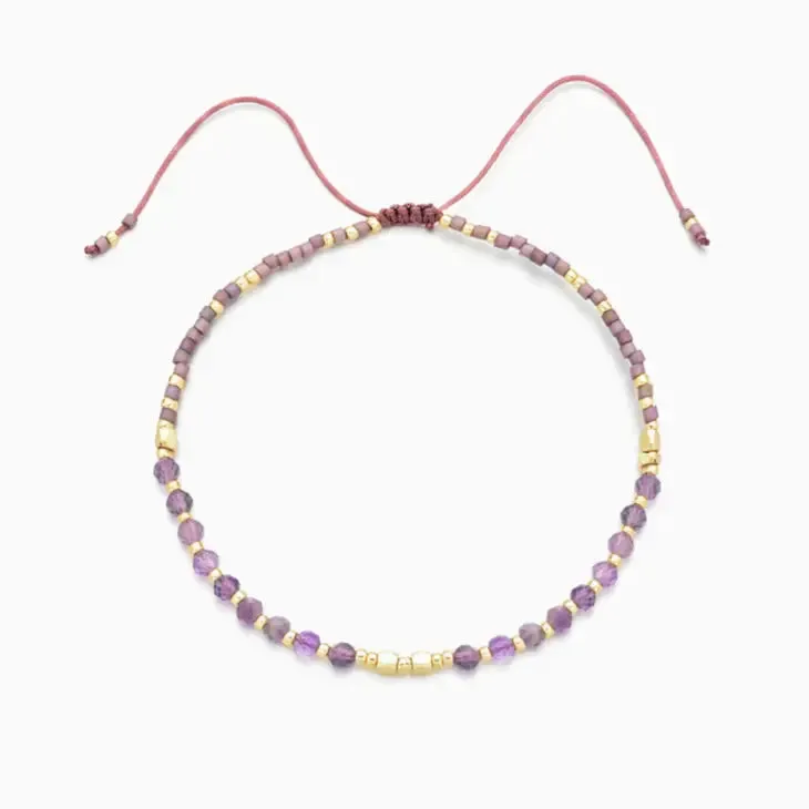 Amethyst Healing Gemstone Stacking Bracelet