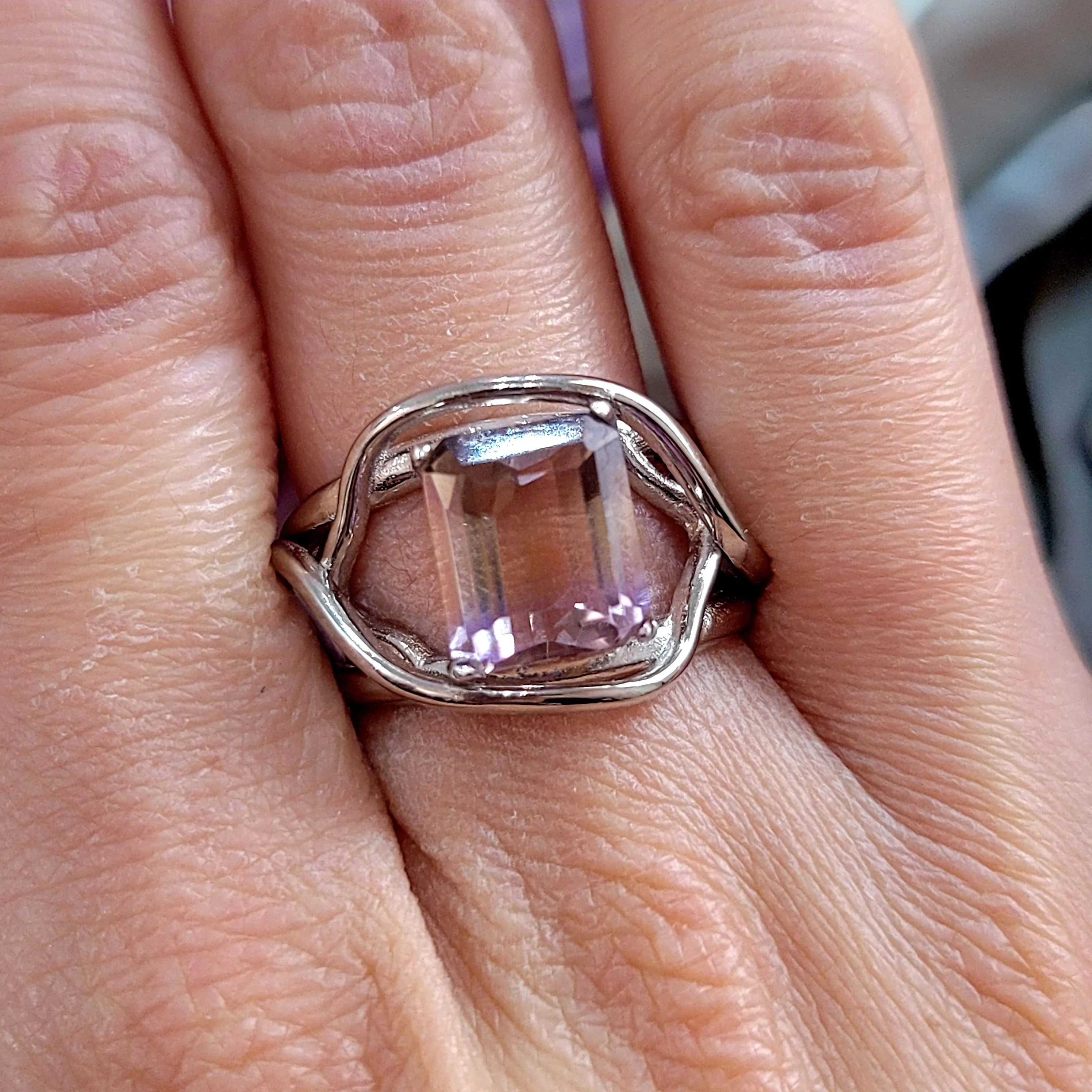 Ametrine Finger Bracelet Ring for Empowerment and Harmony