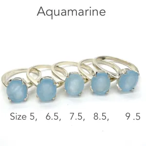 Aquamarine Ring, Faceted Oval, 925 Sterling Silver, r1