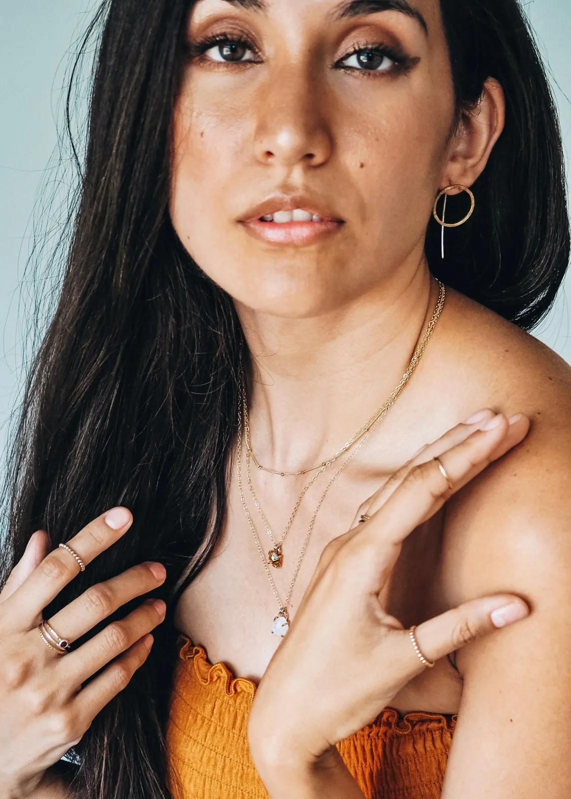 Aquarius Hexagon Necklace - Gold Filled