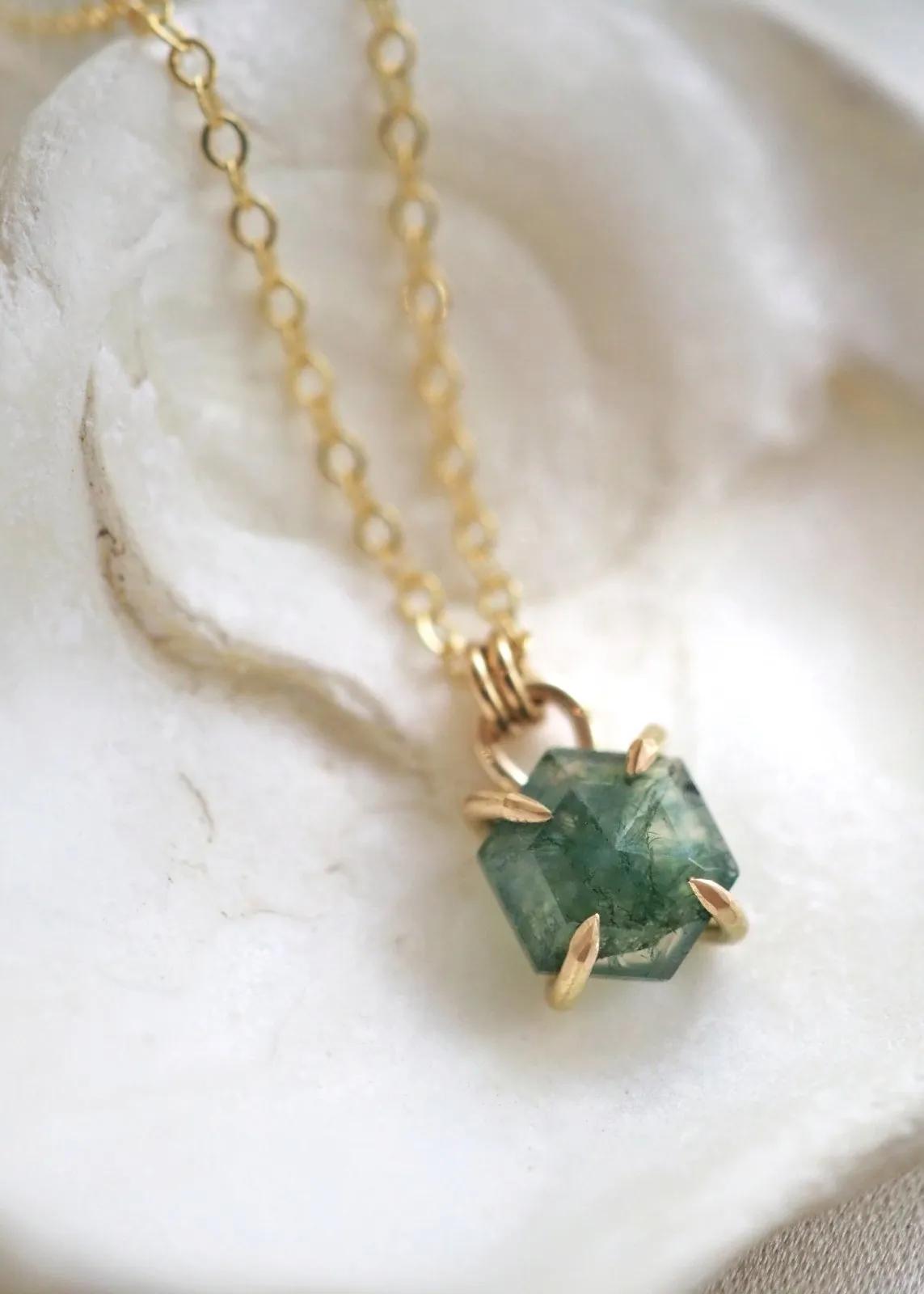 Aquarius Hexagon Necklace - Gold Filled