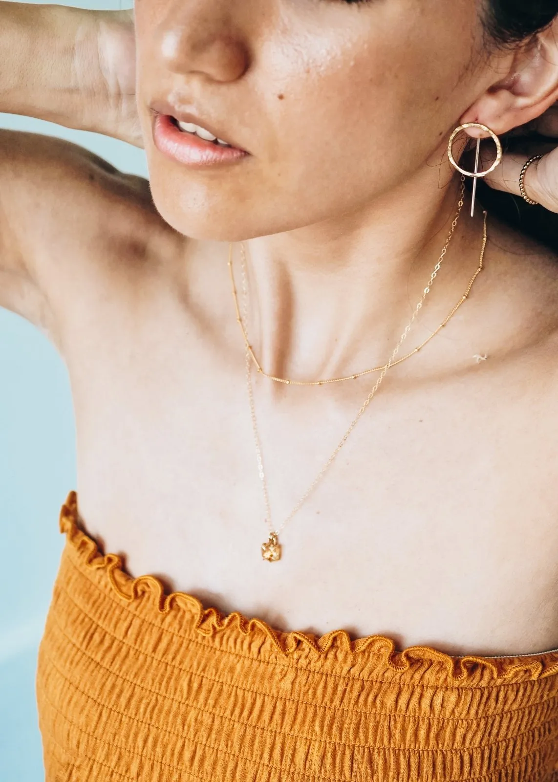 Aquarius Hexagon Necklace - Gold Filled