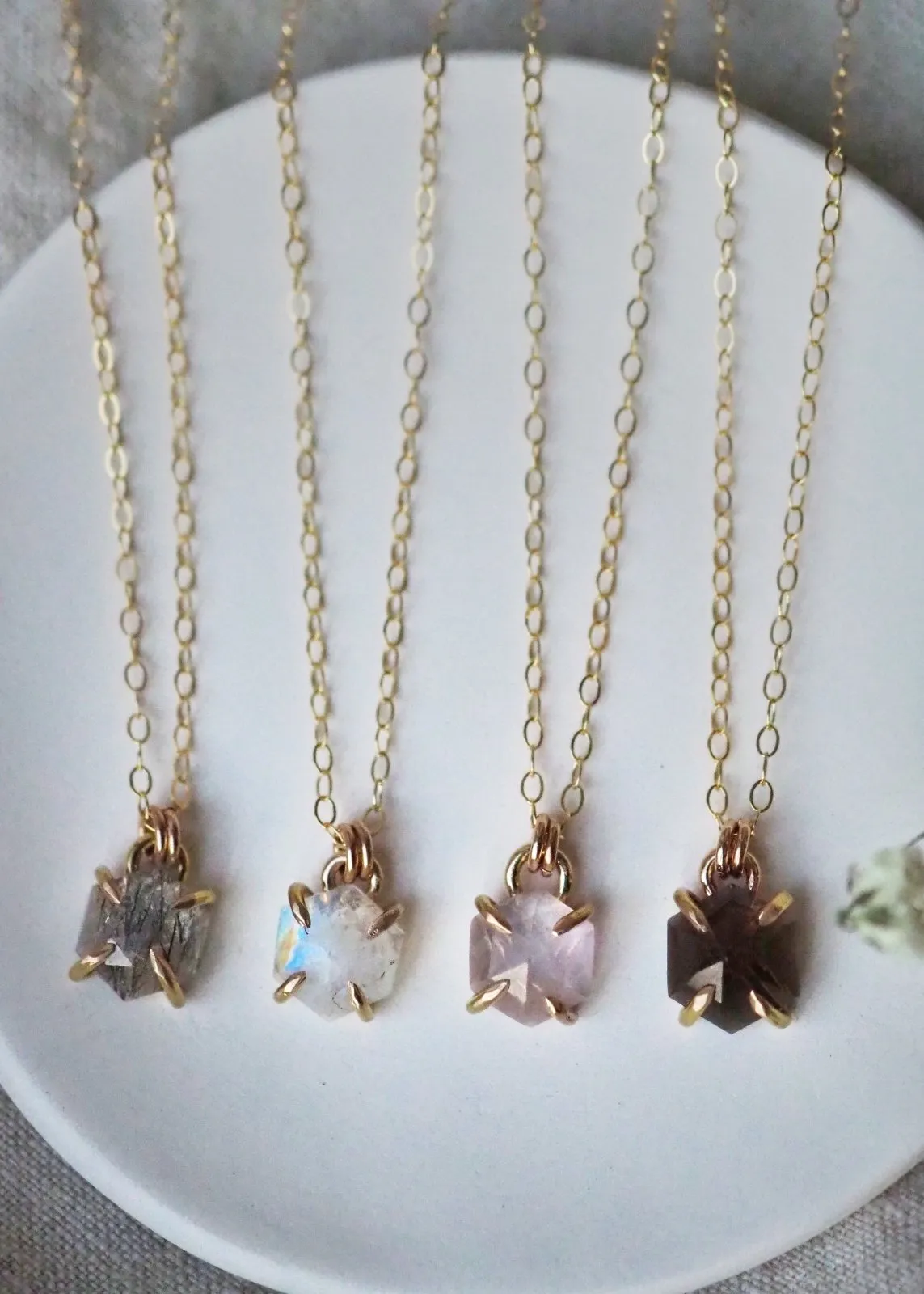 Aquarius Hexagon Necklace - Gold Filled