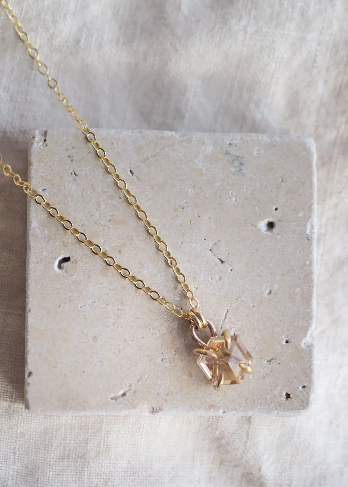 Aquarius Hexagon Necklace - Gold Filled