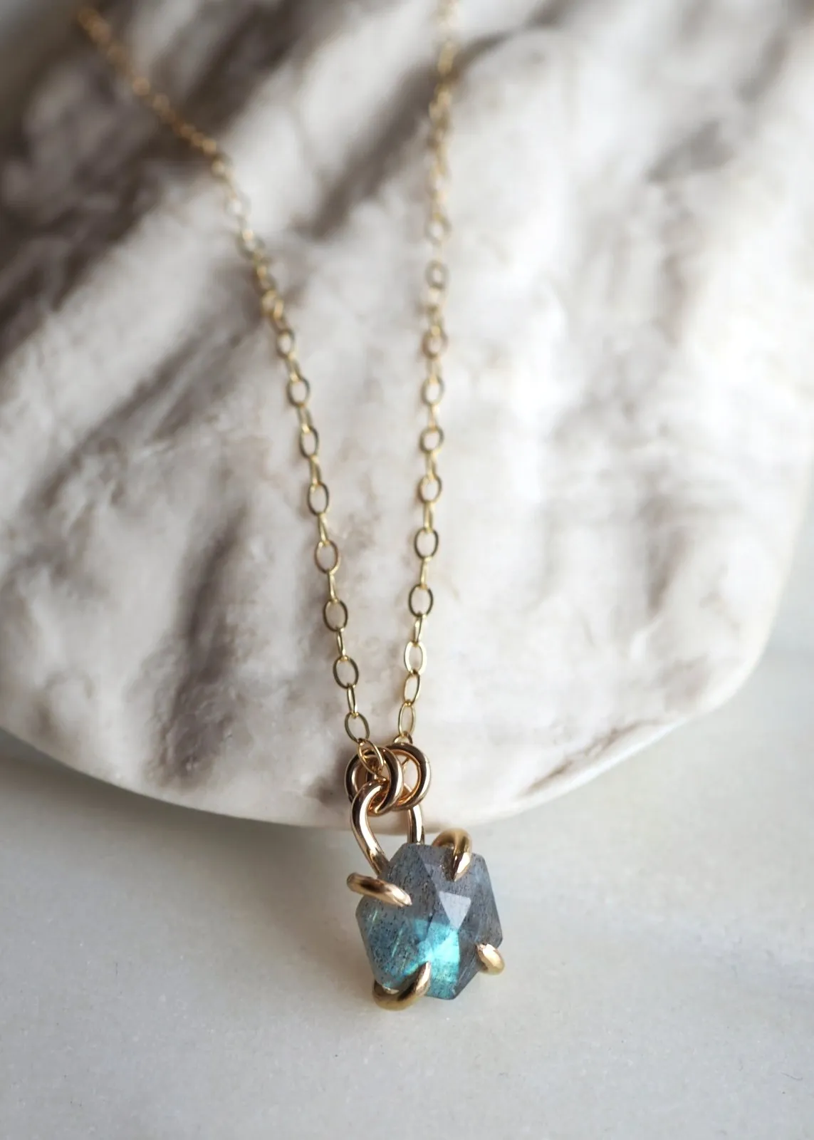 Aquarius Hexagon Necklace - Gold Filled