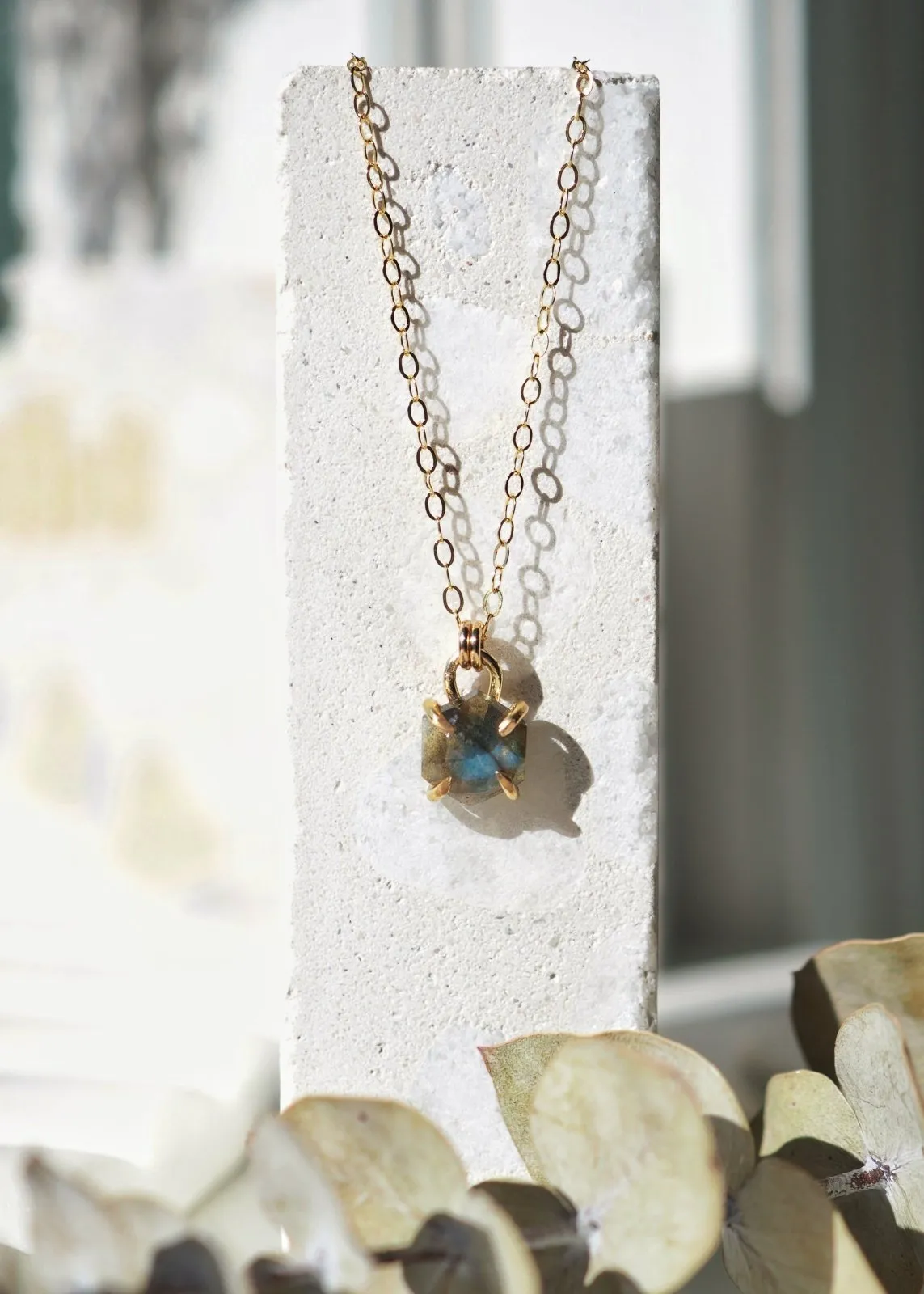 Aquarius Hexagon Necklace - Gold Filled