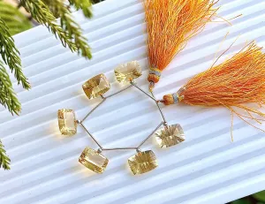Citrine Baguette Cushion Shape Concave Cut Beads