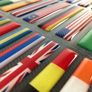 Color: transparent - 3D Reflective National Flag Sticker