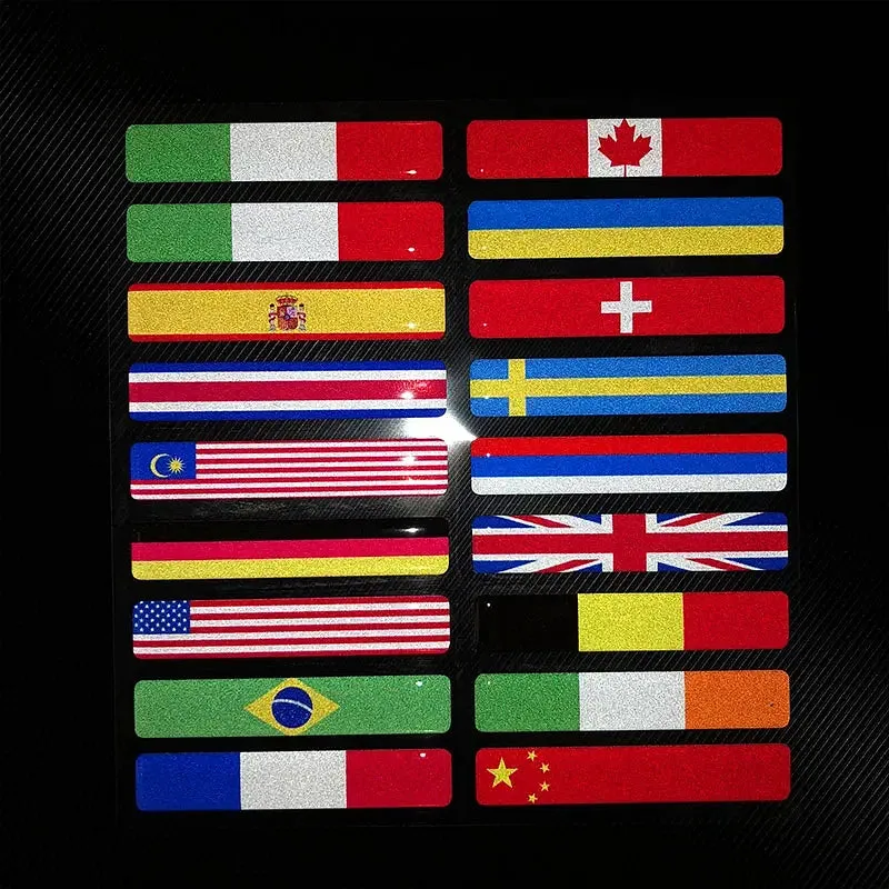 Color: transparent - 3D Reflective National Flag Sticker