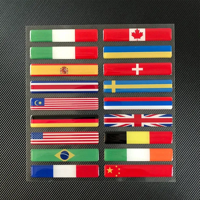 Color: transparent - 3D Reflective National Flag Sticker