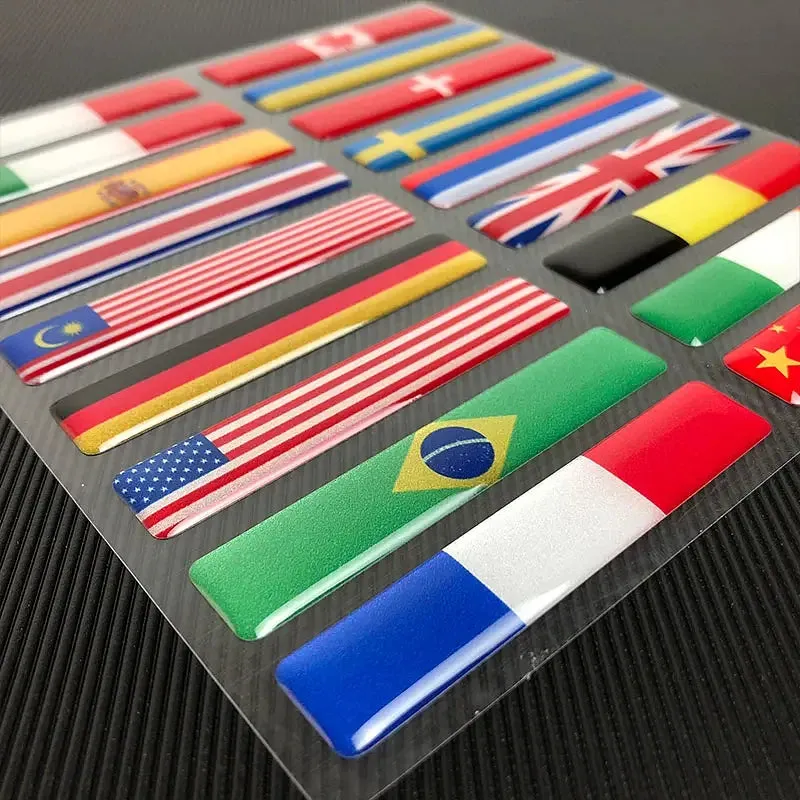 Color: transparent - 3D Reflective National Flag Sticker