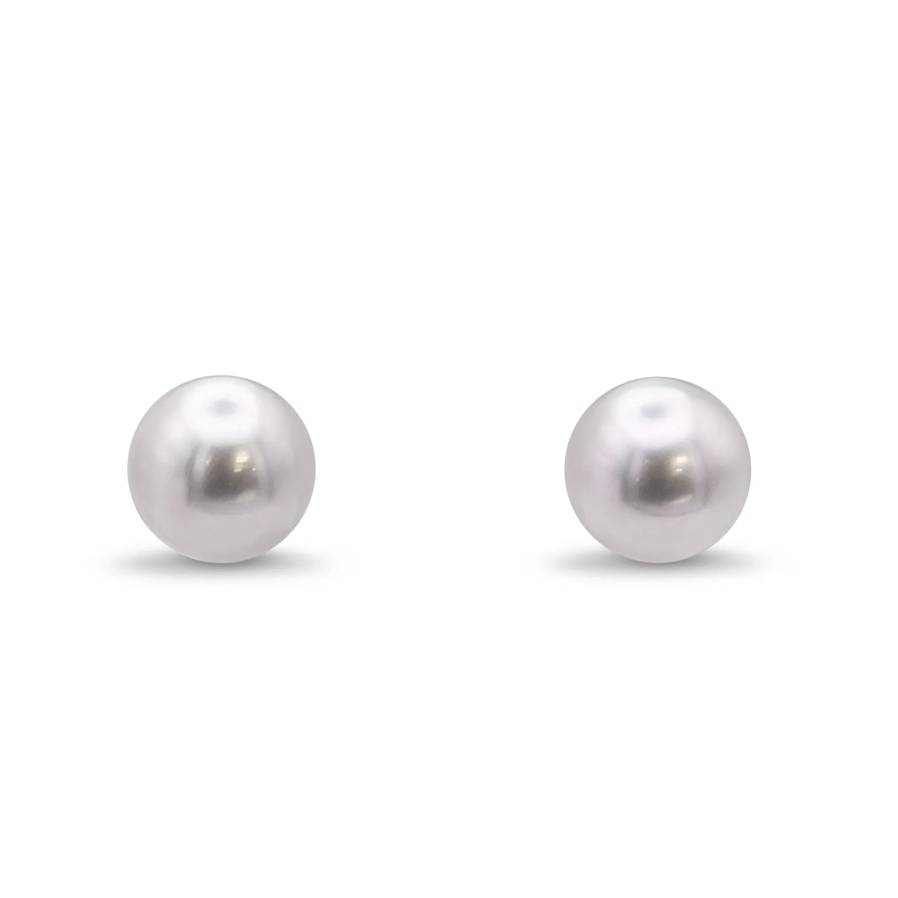 Cultured Grey Tahitian Pearl Studs - 18ct White Gold