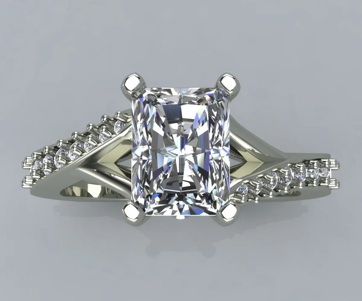Custom Radiant Diamond Engagement Ring