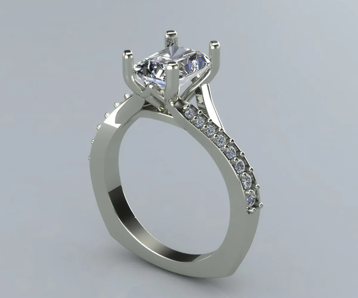 Custom Radiant Diamond Engagement Ring