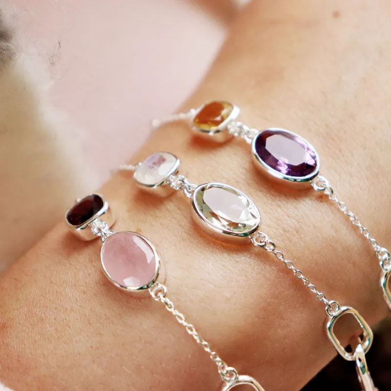 Dainty Amethyst Citrine Bracelet