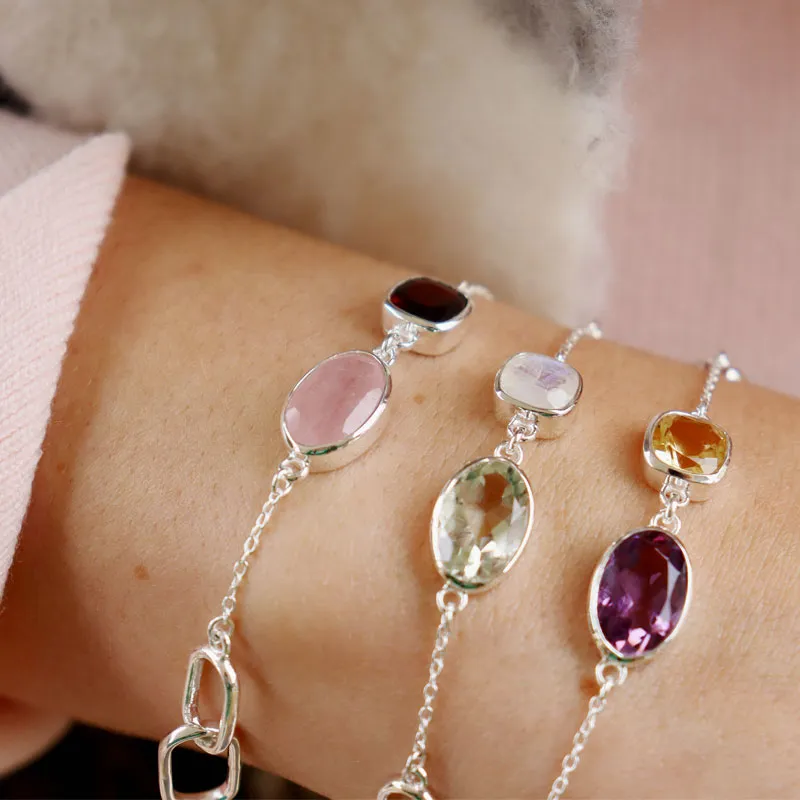 Dainty Amethyst Citrine Bracelet