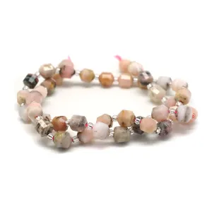 Dakota Stones Pink Opal 6mm Natural Energy Prism Faceted - 15-16 Inch Bead Strand