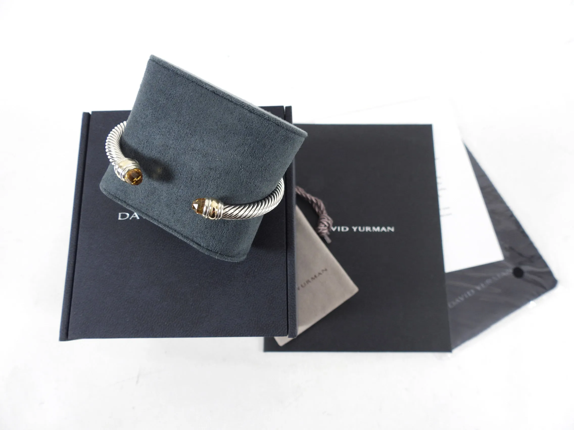 David Yurman Classic Cable 5mm Citrine Cuff Bracelet