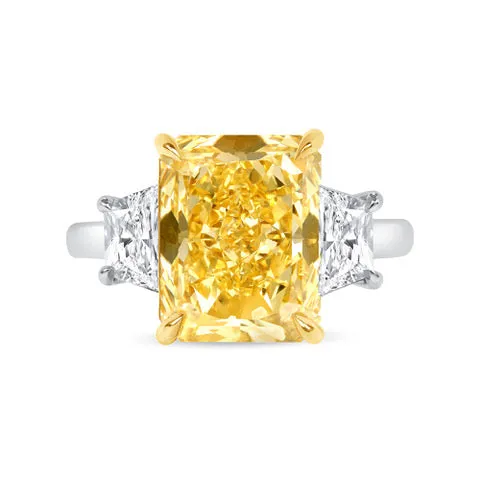 Fancy Intense Yellow Radiant Diamond Ring