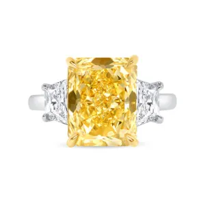 Fancy Intense Yellow Radiant Diamond Ring