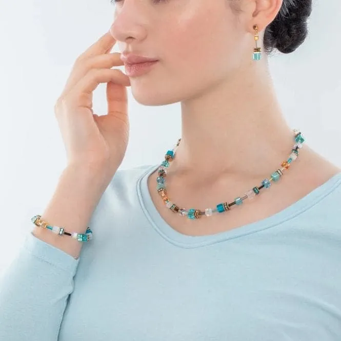 GeoCUBE® Iconic Turquoise-Gold Necklace 2838/10-0616