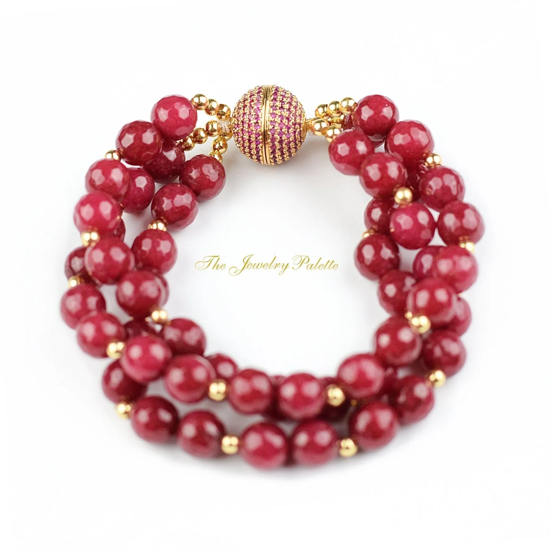 Irene luxurious maroon and gold four tier necklace