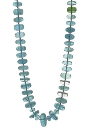 Large Aquamarine Beaded Necklace