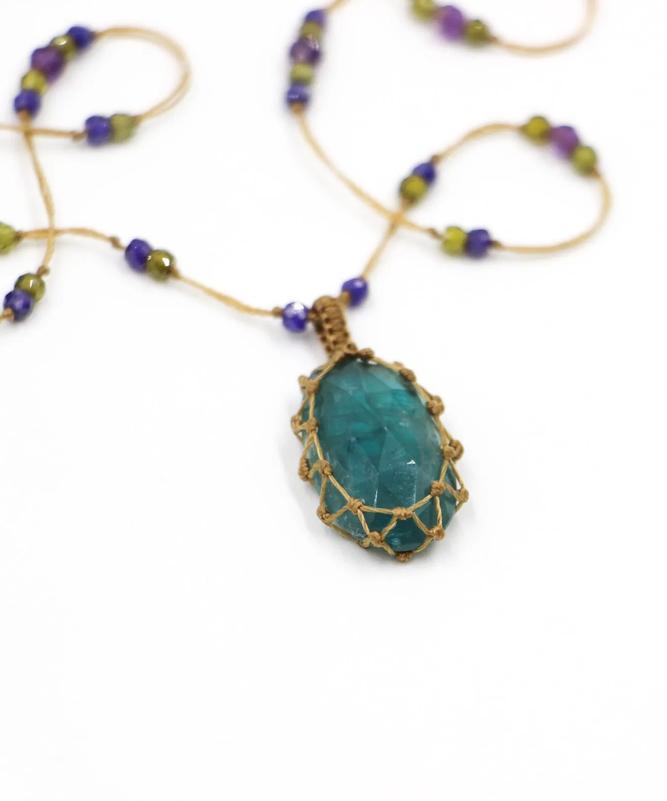 Long Tibetan Necklace - kyanite
