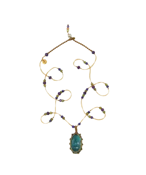 Long Tibetan Necklace - kyanite