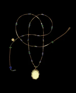 Long Tibetan Necklace - lemon topaze