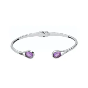 MILENA Bangle Silver and Amethyst - Two Drops