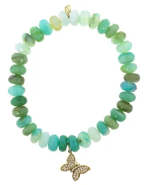 Mini Butterfly Charm Peruvian Opal Bracelet