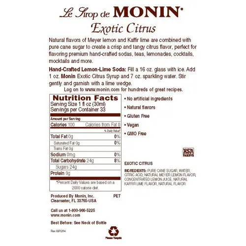 Monin Exotic Citrus Syrup (1L)