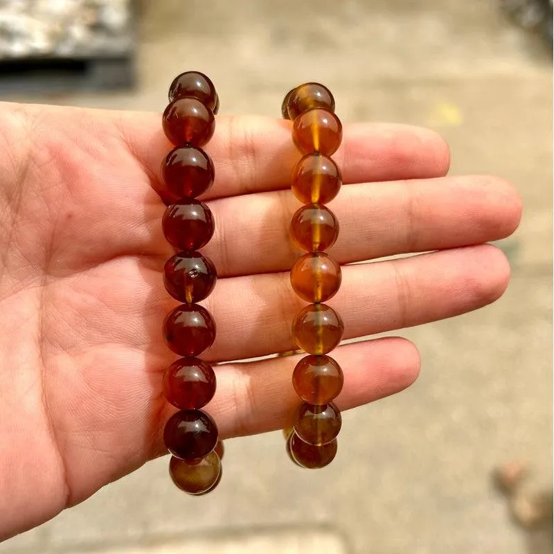 Natural Amber 10 MM Unisex Bracelet || Aura Cleansing, Inner Knowledge || Indonesia
