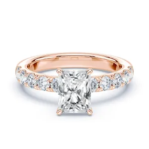 Radiant Cut Hidden Halo Wide Pave