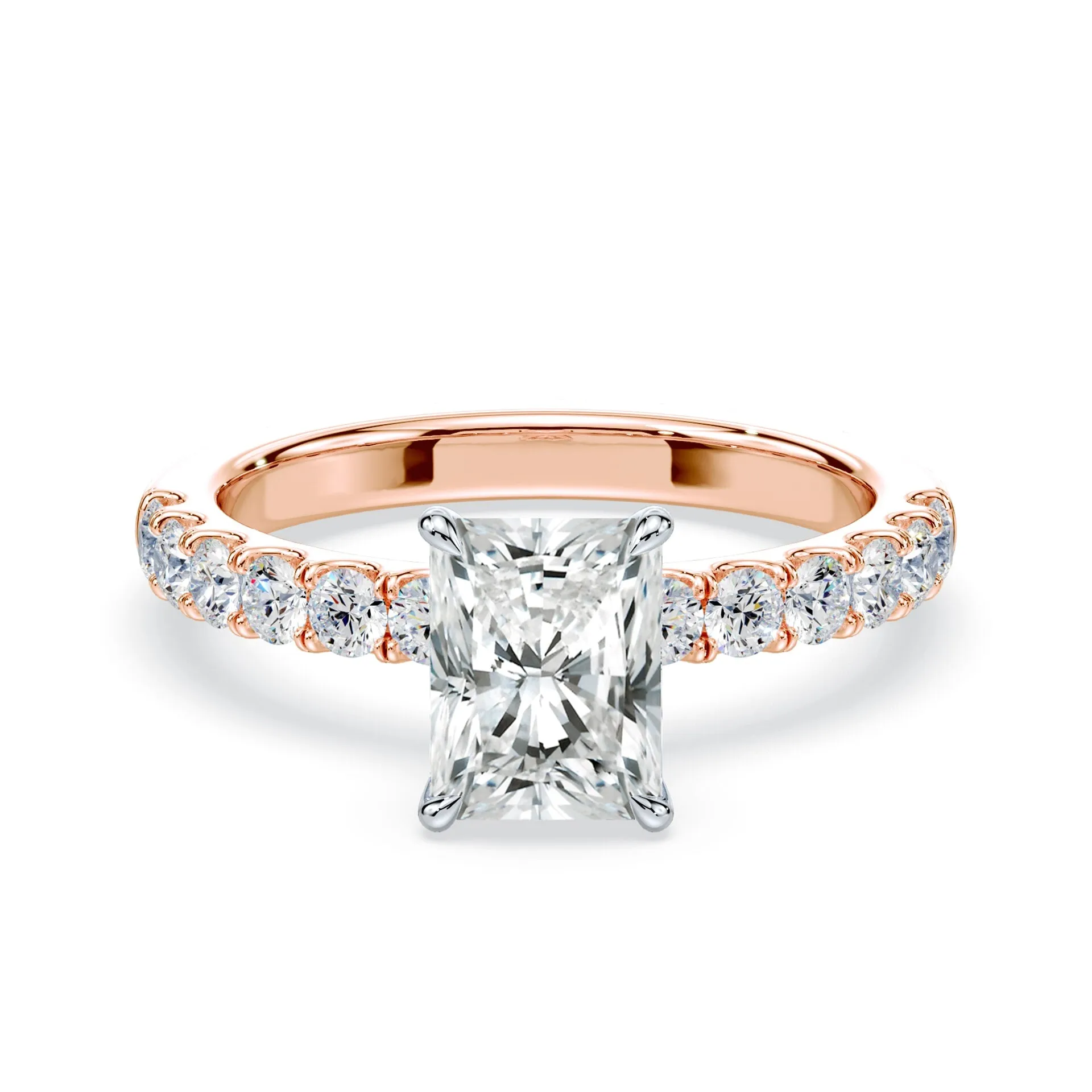 Radiant Hidden Halo Medium Pave Ring
