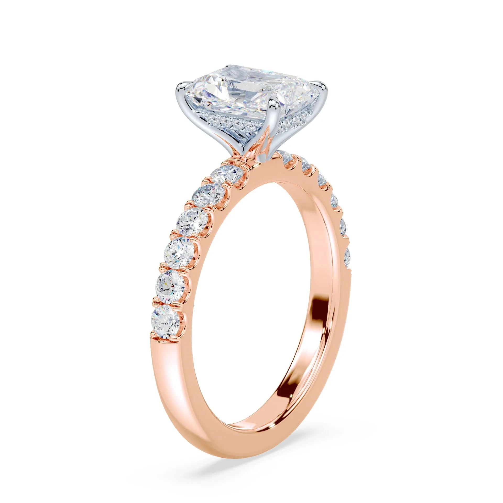 Radiant Hidden Halo Medium Pave Ring