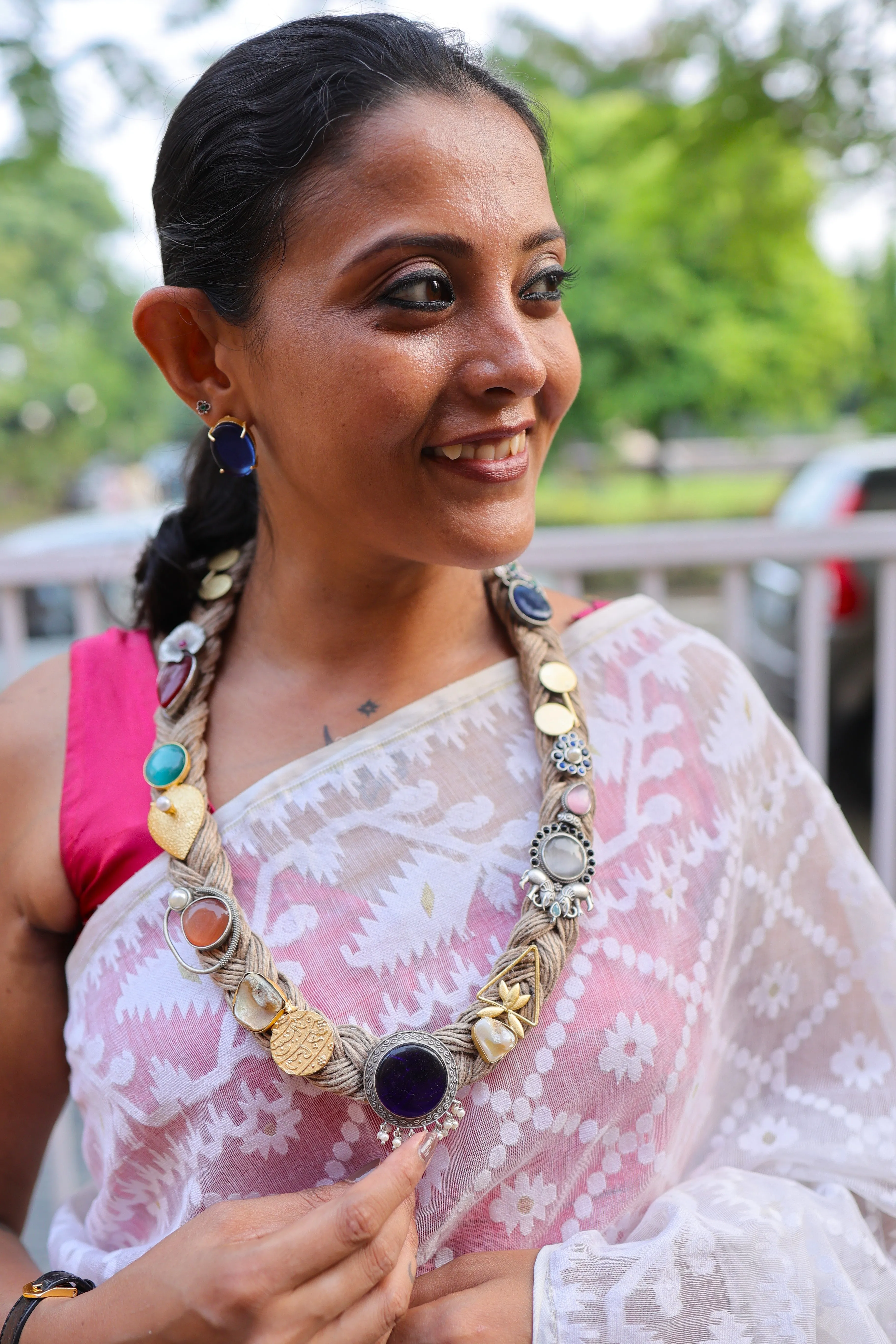 Shrutika Jute Ornamental Necklace & Earrings set