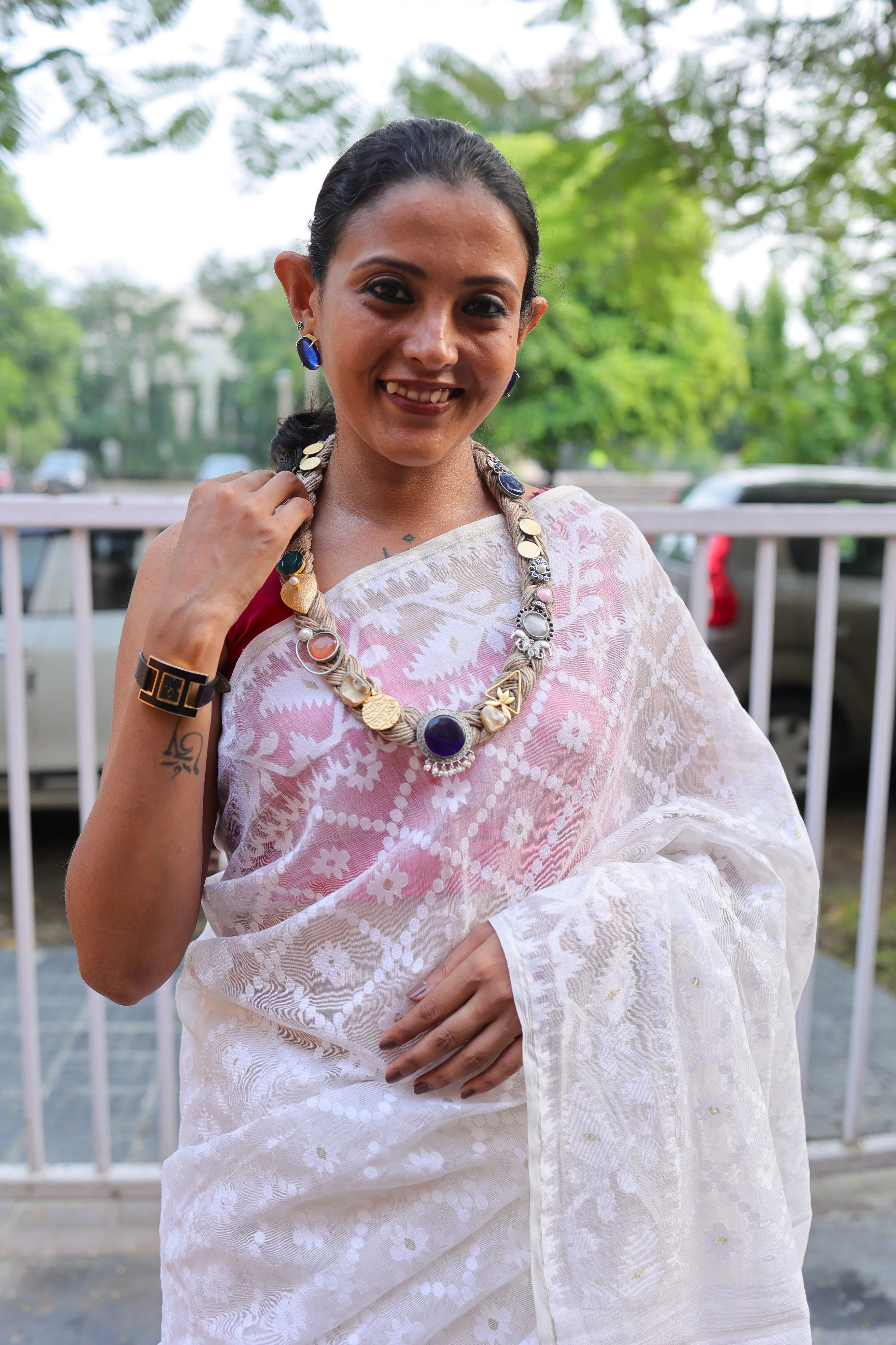 Shrutika Jute Ornamental Necklace & Earrings set
