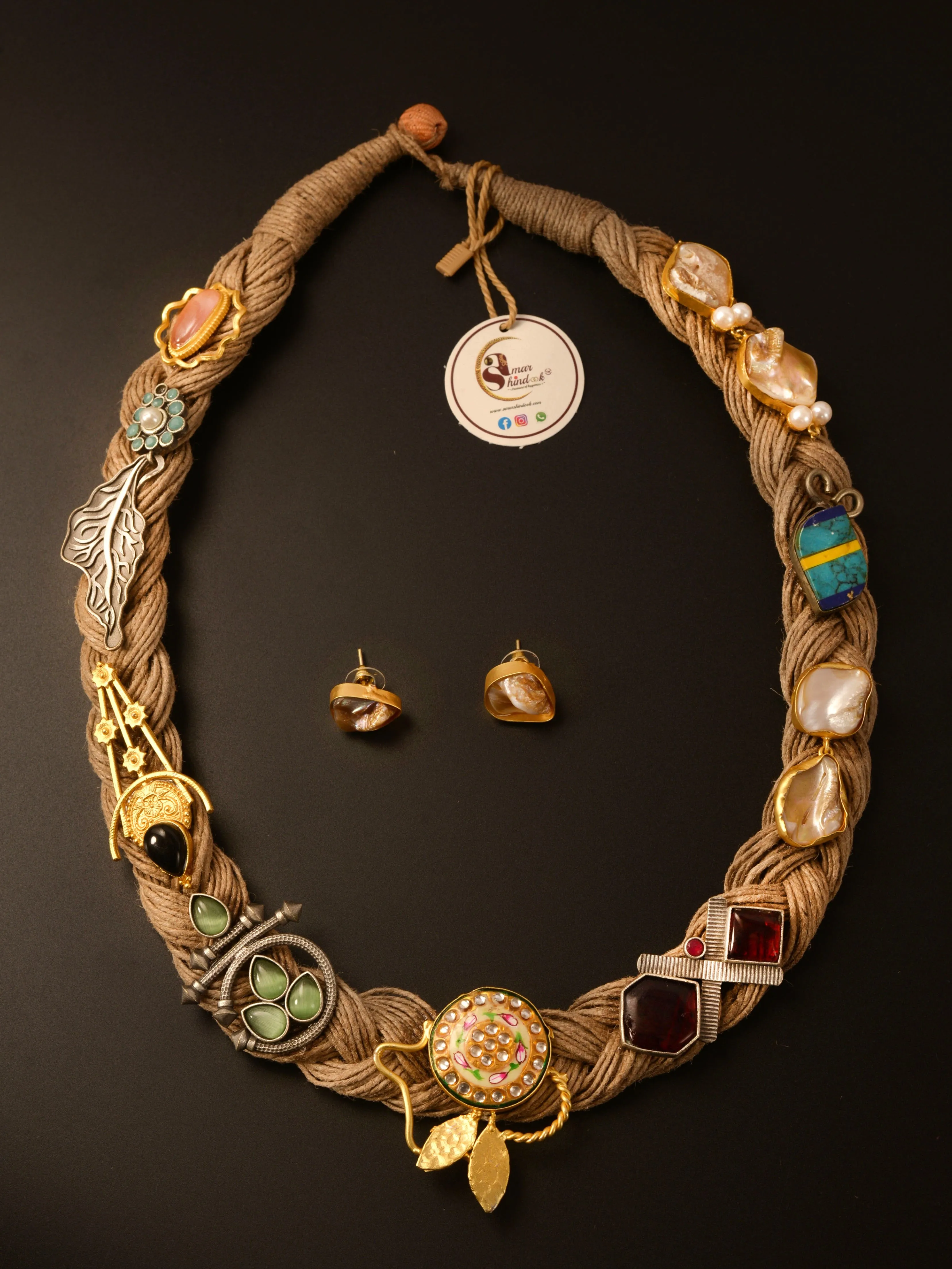 Siddhama Jute Ornamental Necklace & Earrings set